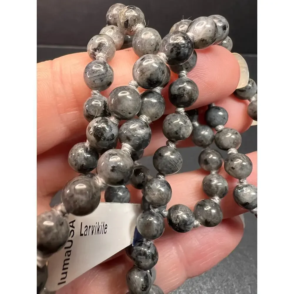 NEW Larvakite 30 inch necklace with pendant